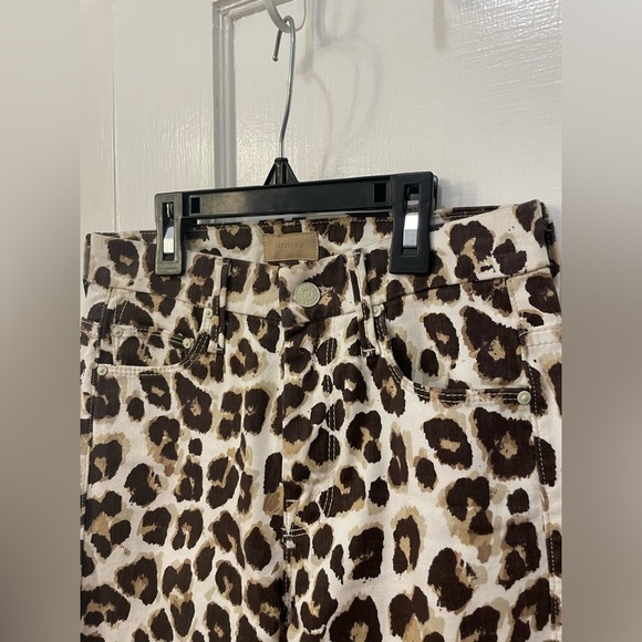 MOTHER High-Waist Looker Ankle Fray Leopard Skinny Jeans in Touch of Tiger 24 - Picture 4 of 10